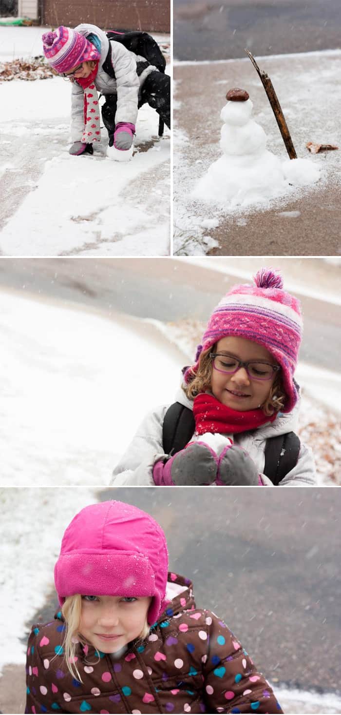 Enjoying the snow before school