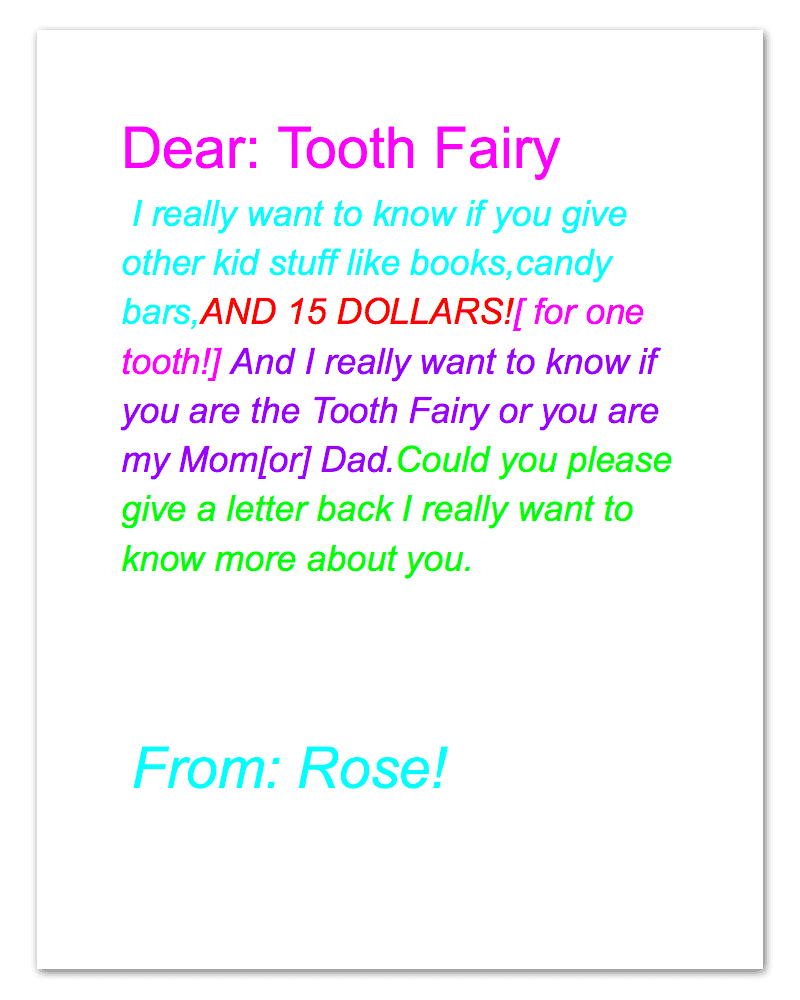 A Letter From The Tooth Fairy