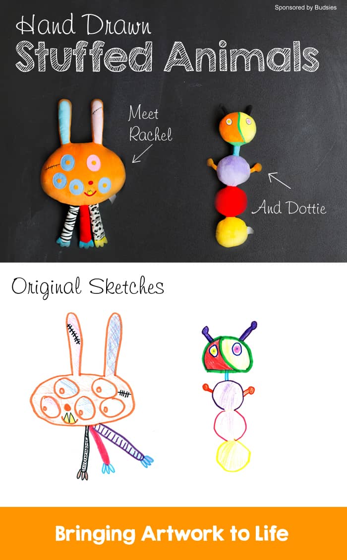 A stuffed animal made from a child's drawing #budsie *this is SO cool.