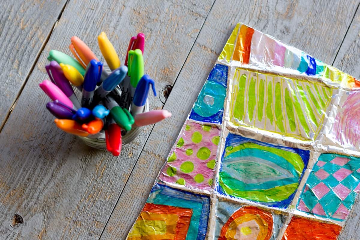 Zentangle Art: Easy Aluminum Foil Kids Project *saving this tutorial for later