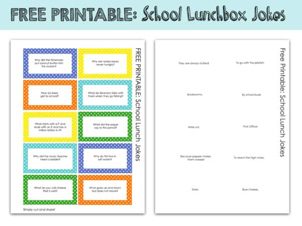 FREE Printable — 50 Lunchbox Jokes For Kids