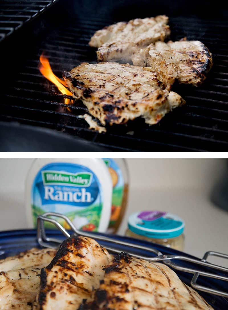 Garlic Ranch Grilled Chicken *This marinade recipe is SO SIMPLE. Love that you can use the leftovers in so many different ways. Great for meal planning.