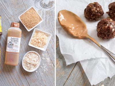 These no-bake snack bites are the perfect punch of protein. This cocoa-peanutbutter energy ball recipe tastes like a healthy Resse's peanut butter cup. The kids love em! *So trying these. Perfect for after school.