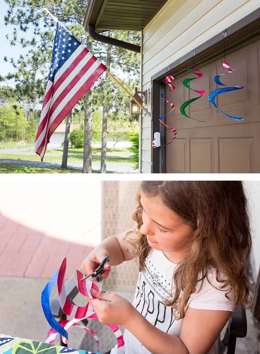Paper Plate Craft: This super-simple American Flag Wind Spinner is the perfect patriotic craft for children of all ages. *So easy. Saving this idea for the kids this summer!