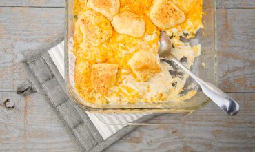 Insanely Delicious (and Quick!) Cheesy Ranch-Chicken Biscuit Casserole