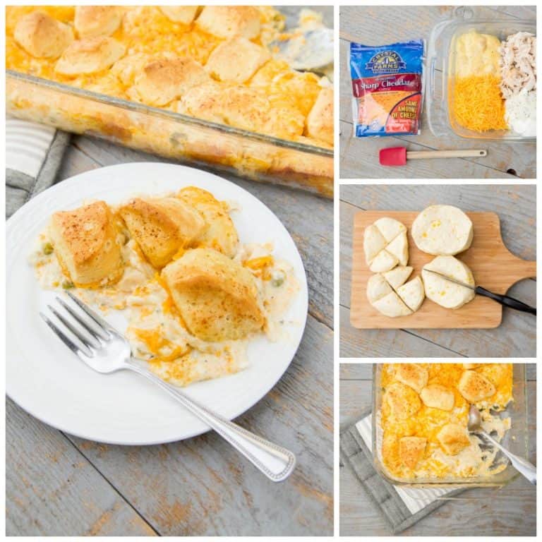 Delicious (and Quick!) Cheesy Ranch-Chicken Biscuit Casserole