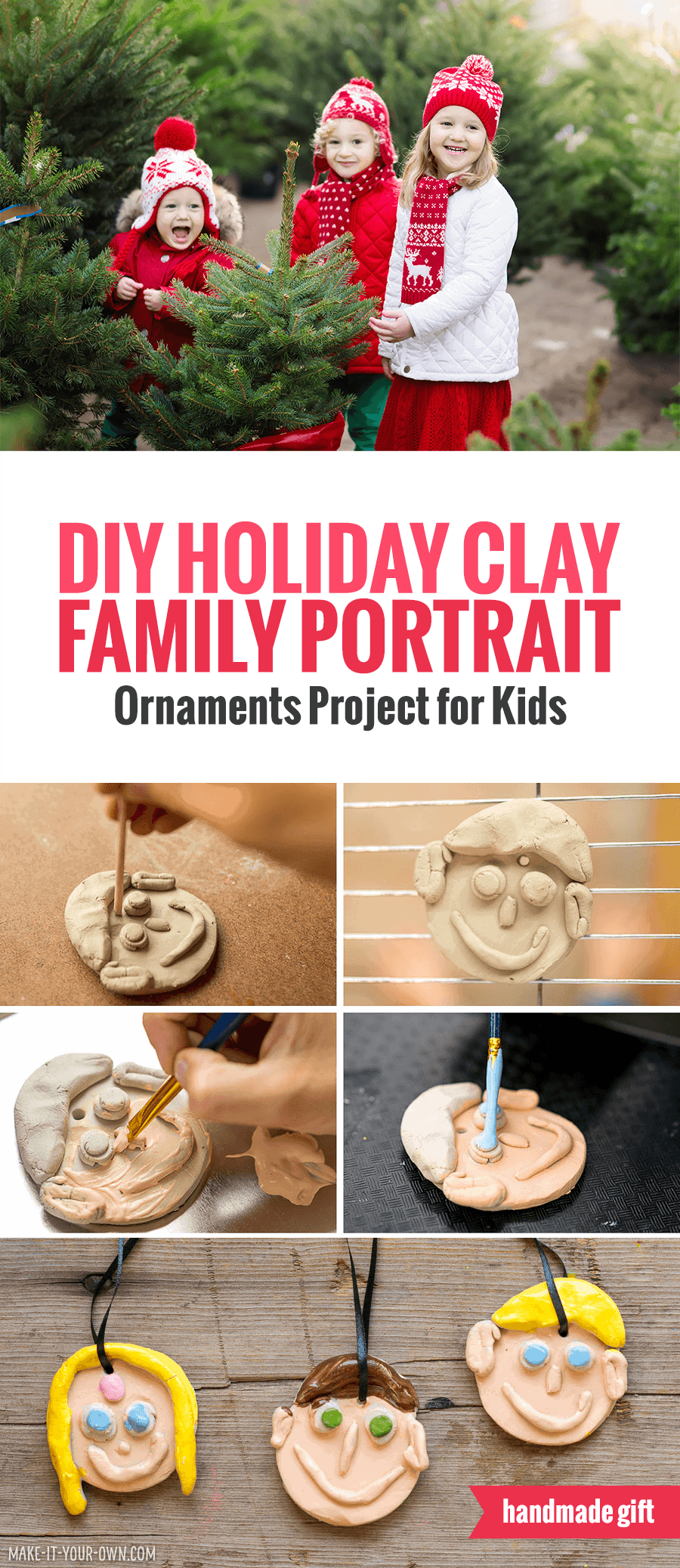 DIY Clay Family Portrait Ornaments - Holiday Project for Children *My kids would love this Christmas project