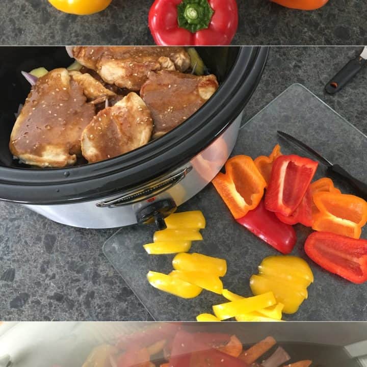 Hawaiian Crockpot Chicken- Pineapple, peppers and homemade teriyaki sauce make this slow cooker recipe a must-try addition to your meal planning. *My kids devoured this