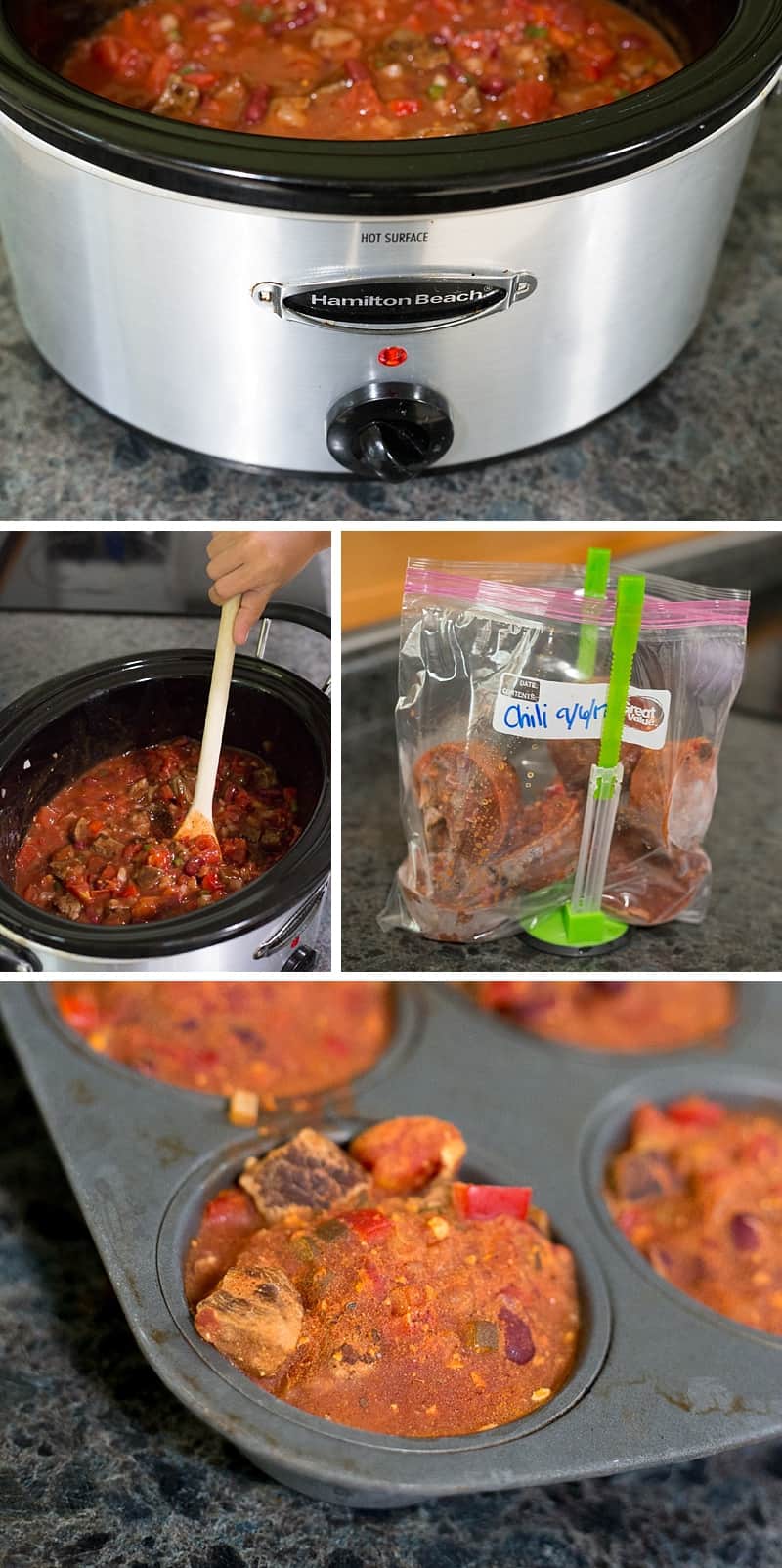 Best chili EVER! This slow cooker recipe is so SIMPLE to make and perfect for FREEZING into single sized servings. You can use ground beef, steak or go vegetarian. *This is one of my go-to dinners that the whole family loves. Perfect comfort food.