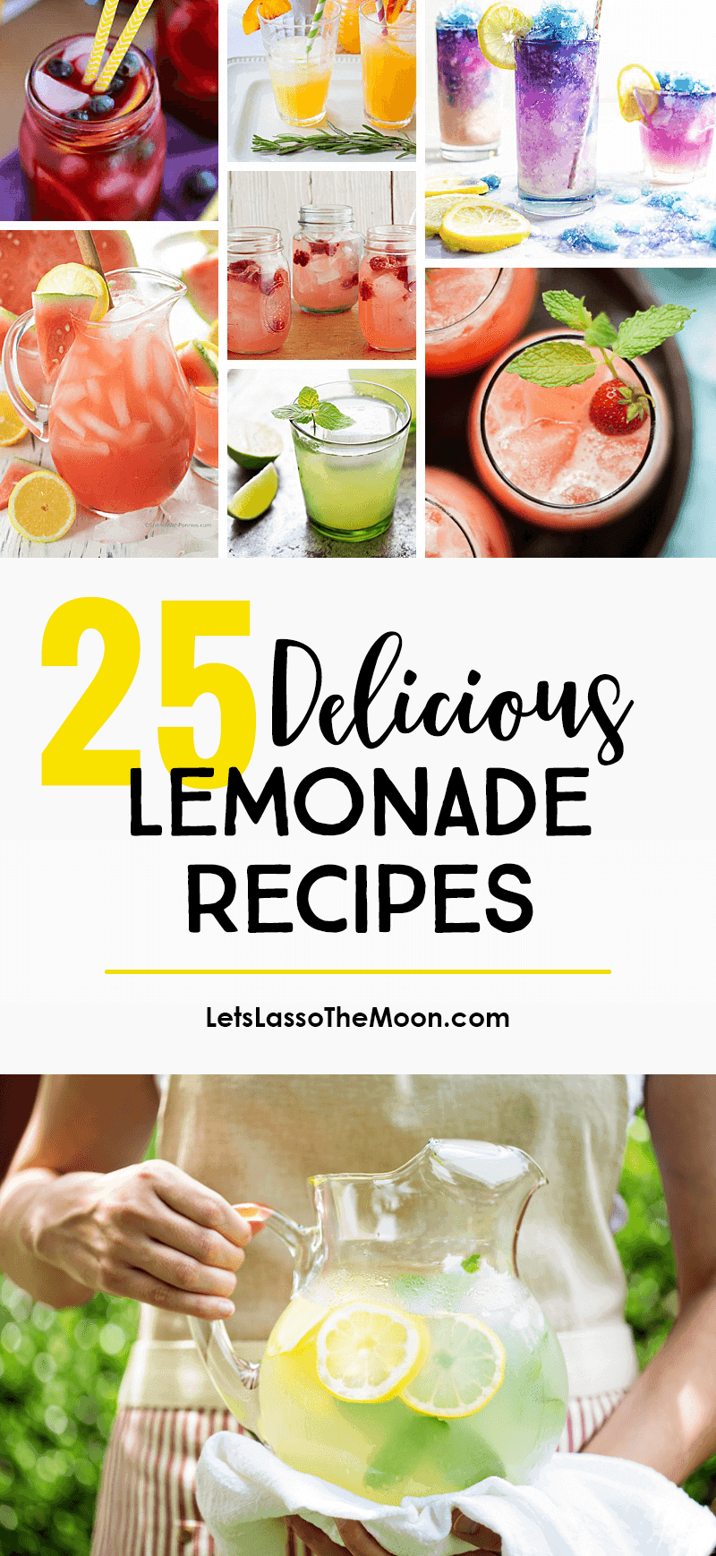 25 Delightfully Delicious Lemonade Recipe Twists #lemonade #homemadelemonade #drinkrecipe *Love this collection of summer drinks