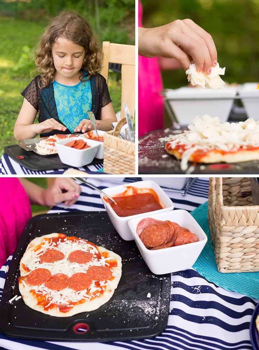 7 Fun Family Dinner Ideas - Pizza night with simple frozen cheese pizzas that you can top with all kinds of combinations in quadrants before baking. #familydinner #simplerecipe #recipe #dinner #dinnertime #pizza #pizzarecipe *Love this list of easy, kid-friendly ideas for super