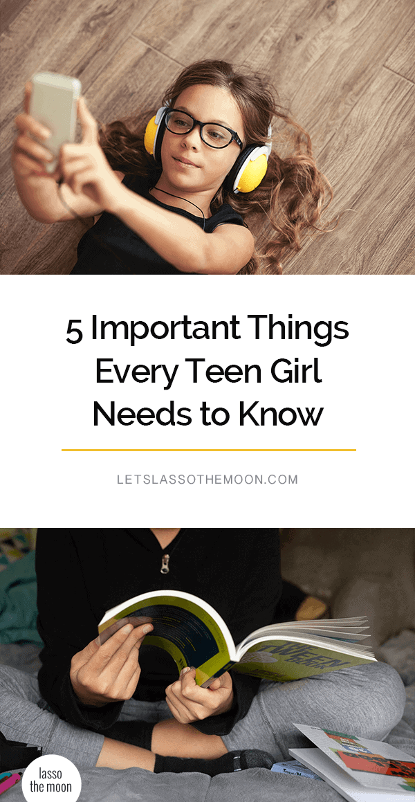 5 Important Things Every Teen Girl Needs to Know: The tween and teen years can be heartbreaking. Here are five tips to help your teen find balance, reduce stress, and manage the pressure of adolescence. #modernparenting #parenting #postiveparenting #mindfulness #booklist #mindfulteens #teenparenting #tweens *Great parent resource!