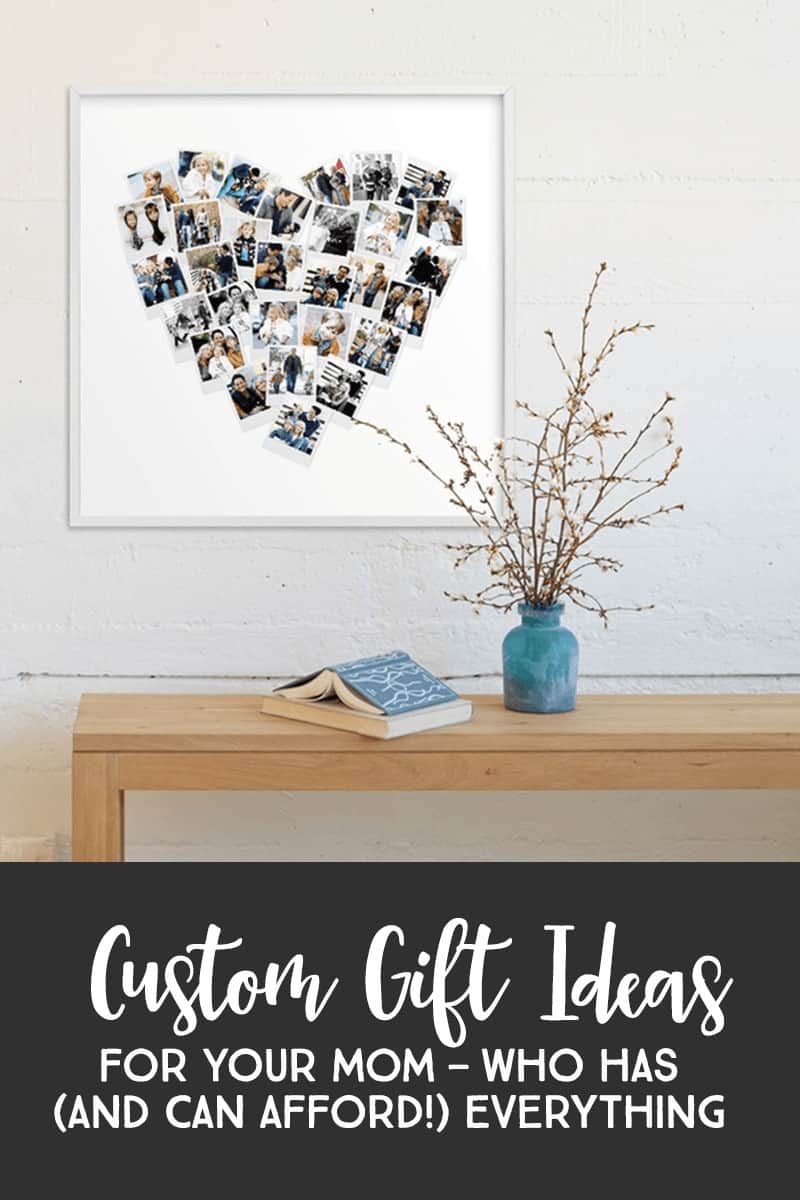 Gifts For Mom â€” This unique heart-shaped photo collage is a keepsake. If you're looking for a unique personalized gift, this is the one! Create a beautiful collage with thirty of your favorite family photos. #mothersday #giftsformom *Loving this entire list of Mother's Day gift ideas