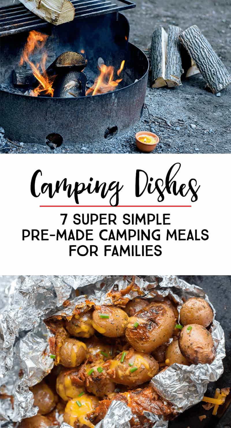 Here is a weeks worth of pre-made, delicious, easy camping dishes that are family friendly! #camping #campingmeals #familydinner *Great list of camping meals